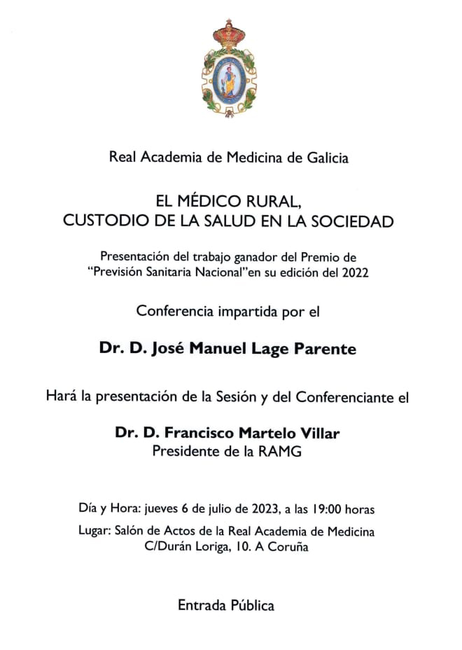 Invitación presentación trabajo el médico rural, custodio de la salud en la sociedad